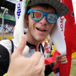 He's looks like a Toyota fan because - that's his job!